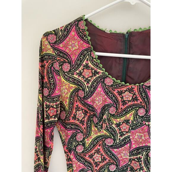 70s Vintage Boho Long Sleeve Maxi Dress - Picture 6 of 10